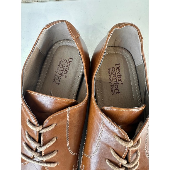 Dexter Mens Dress Shoe Sz 12‎ Brown Comfort Lace Up Classic Office Loafer - Picture 4 of 9